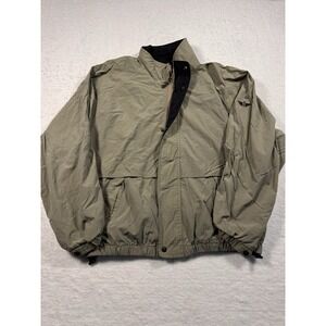 Dockers Golf Mens Large Khaki Green Nylon Windbreaker Zip Jacket